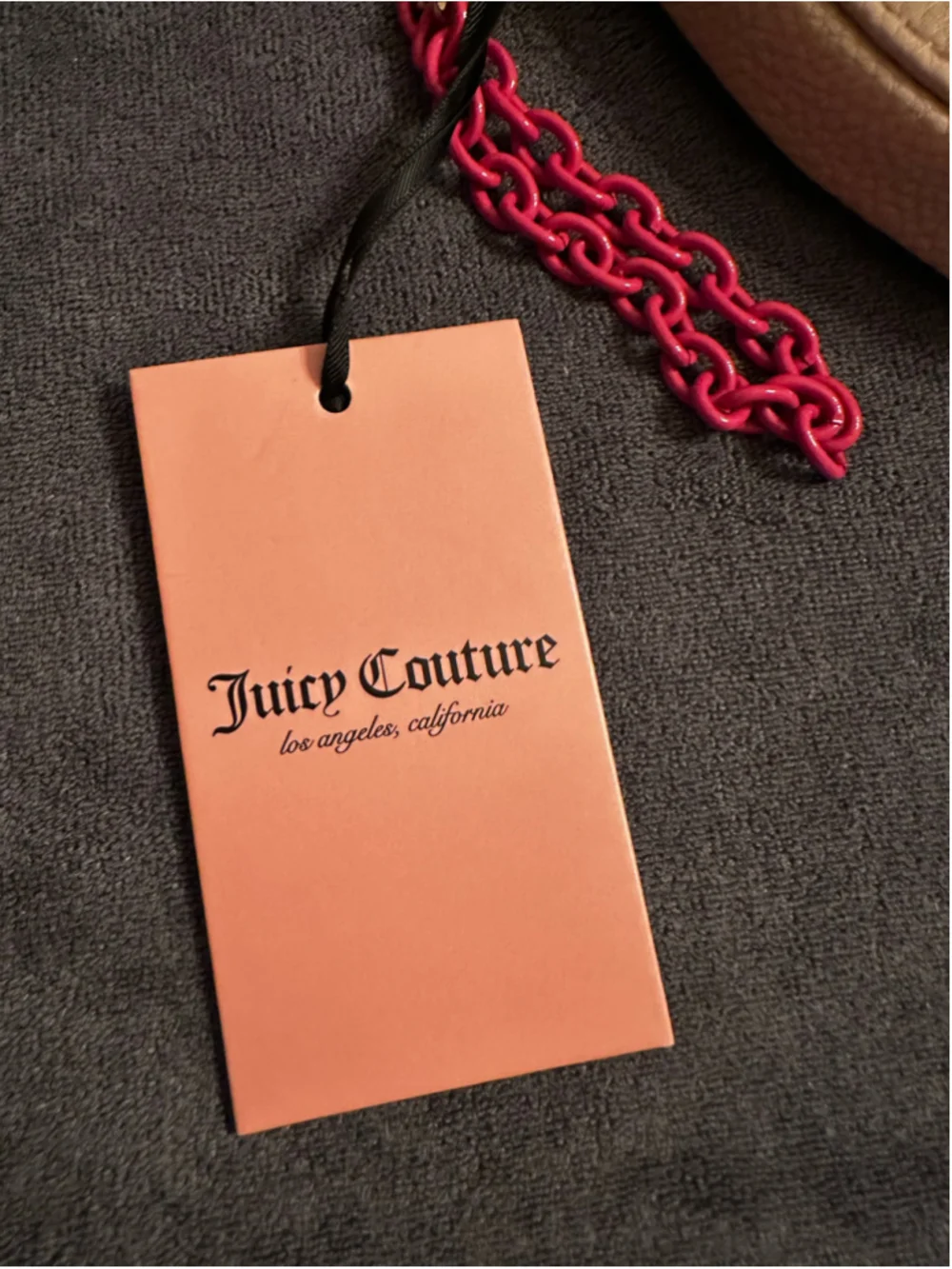 Juicy Couture Beige and Pink Heart Zip Around Wristlet